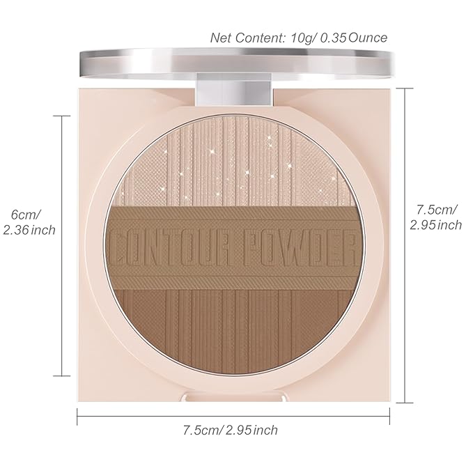Contour Powder Makeup Palette Matte Shimmer Face Sculpting Shading Silky Smooth Tone Tuning Flawless Pressed Powder Bronzer for Warm Skin Tone, 01 Warm Brown
