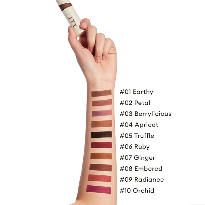 ITY Velvet Matte Finish Lip Stain-Mousse Textured Lip Clay, Red Shade, Conceals Lip Lines, Rich Pigment Lip Tint Lipsticks, 0.14 oz (4g) in Ginger, Embered.