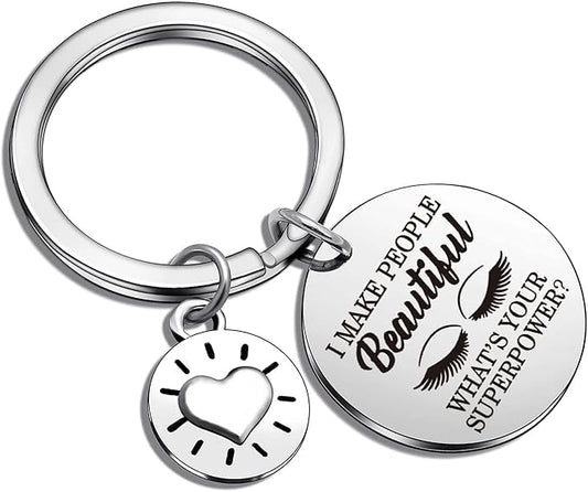 Beauty Salon Jewelry Lash Girl Gift Make Up Artist Gift Lash Girl Keychain Beautician Keychain Eye Lash Artist Gift Eyelash Keychain Beautician Appreciation Gift