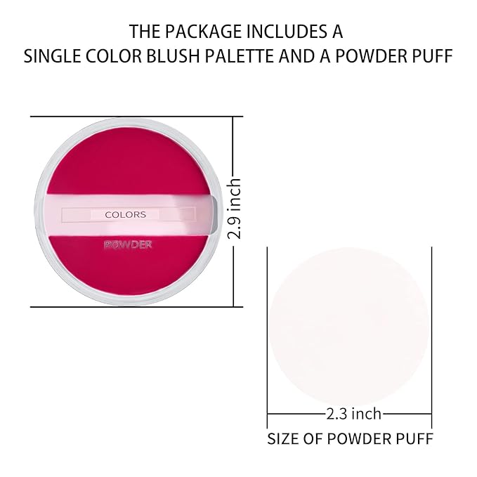 Boobeen Powder Blush Matte Blush, Highly Pigmented Beauty Cream Blush Palette for Create A Natural Cheek Flushed Look, Rich Colors