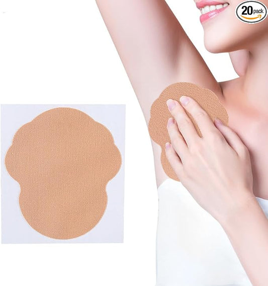 Joteisy Invisible Self-Adhesive Underarm Sweat Pads Ultra-Thin Disposable Anti-Perspiration Pads for Women & Men Odor Control Breathable Design (20 Pcs)