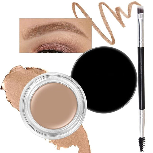 evpct Blonde Eyebrow Powder Pomade Gel Shaper Makeup Kit with Dual-ended Brush, Eyebrow Stencils Kit for Women Shaping, Eye Brow Pomade Stencil Shaper Tinting kits for Women, Long Lasting Waterproof
