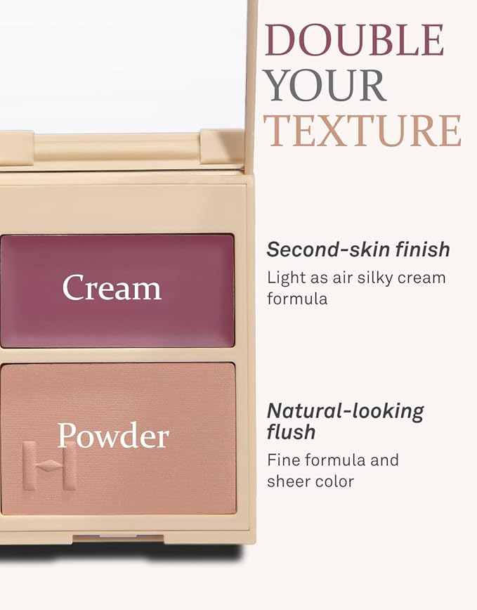 hince True Dimension Layering Cheek - Cream & Pressed Powder 2 Different Shades & Textures - Silky Seamless Long Lasting Blush Makeup - Muted Beige & Elegant Rose Beige (1, REFINEMENT, L004)