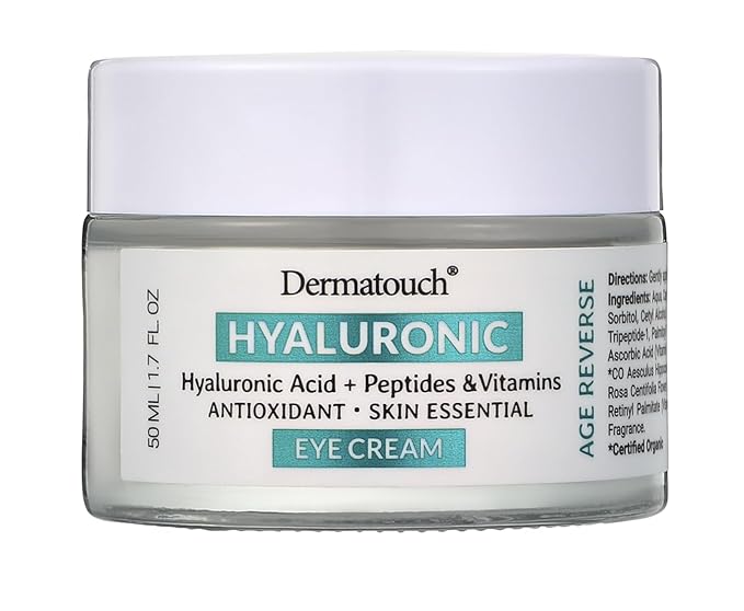 DERMATOUCH Hyaluronic Acid Eye Cream with Peptides & Vitamins, 1.7 fl oz