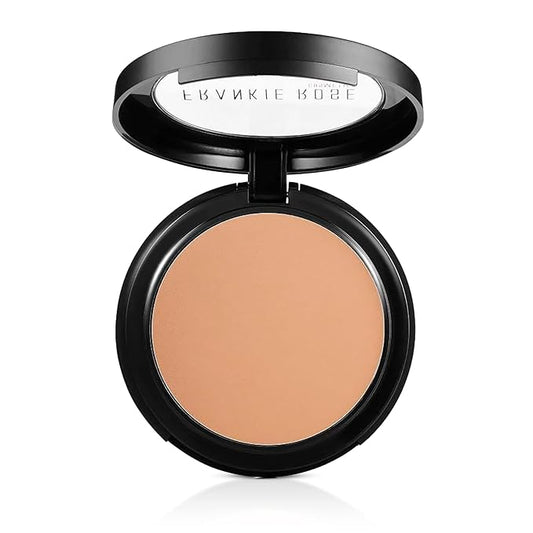 Frankie Rose Cosmetics Powder Foundation – Full Coverage Face Powder For Pores & Imperfections, Evens Out Skin Tone & Shine-Control | 58 Grams (Honey)