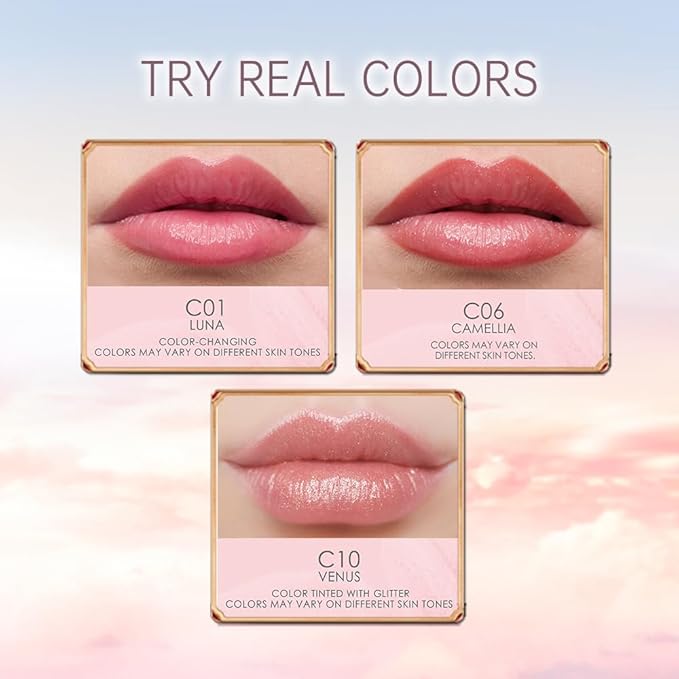 CATKIN Lip Balm Set Color Tinted Changing Lipstick Ultra Hydrating Lip Moistrurizer Chapstick with Vitamin E Nourishing For Cracked & Dry Lips 0.12 oz 3pcs Gift Box(01+06+10)