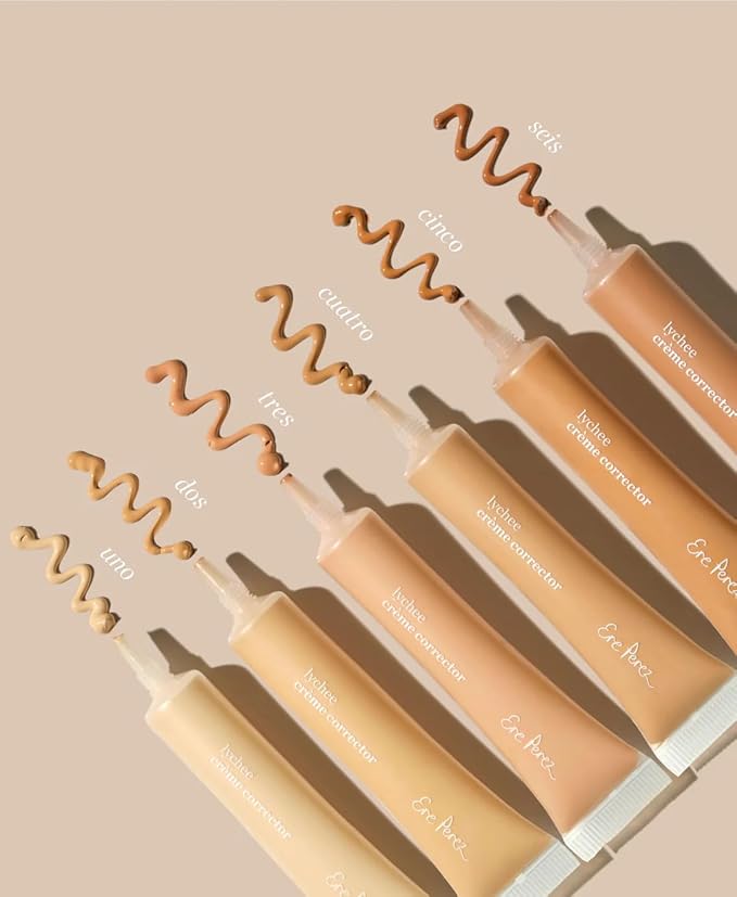 Ere Perez - Natural Lychee Crème Corrector | Vegan, Cruelty-Free, Clean Beauty (Cinco – Golden Pecan, 0.33 oz | 10 ml)