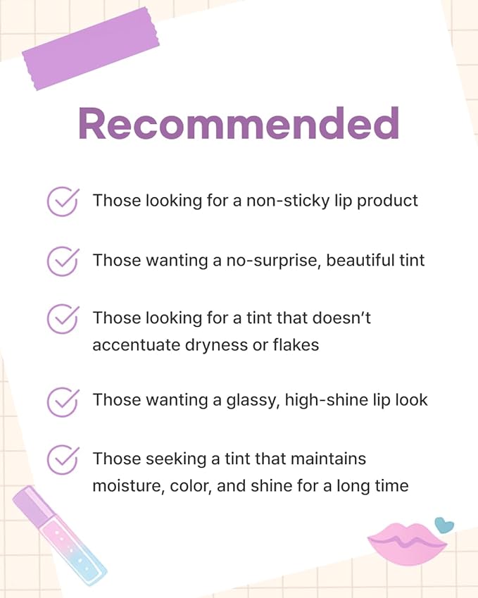 DEARMAY LA PISTE LIP TINT LP03 Romantic 0.14 oz. long lasting lip stain with glossy finish and lightweight texture, non sticky, hydrating formula with no flaking and glassy vivid tint, korean makeup