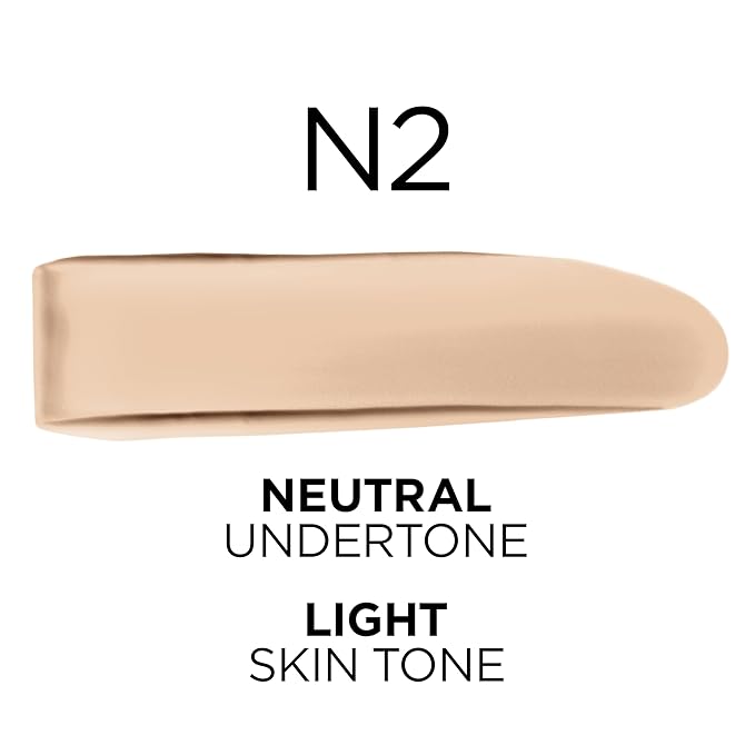 L'Oreal Paris True Match Super-Blendable Foundation, Medium Coverage Liquid Foundation Makeup, N2, Light, 1 Fl Oz