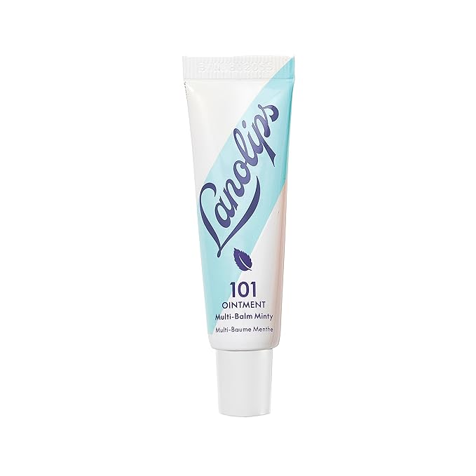 Lanolips 101 Ointment Multi-Balm, Minty - Fruity Lip Balm with Vitamin E Oil and Lanolin for Lip Hydration - Naturally Flavored Lanolin Lip Balm for Very Dry Lips - Dermatologist Tested (.35 oz)