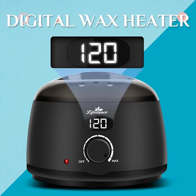 Lifestance Professional Wax Pot Warmer, L2 Premium Digital Wax Melt Machine for Hair Removal, 500ml 14oz LCD Wax Heater for Hard Wax Beads Fast Heat, Home Waxing for Body Brazilian Bikini Face Eyebrow