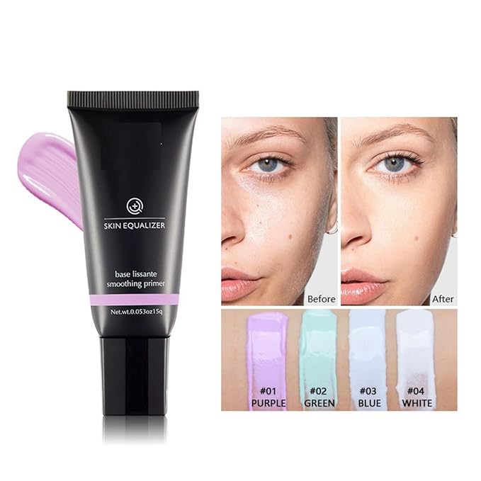 MAEPEOR Moisturizing Face Primer 4 Colors Long Lasting Matte Face Primer For Neutralizing Uneven Skin Tones & Brightening Complexion (04 White)