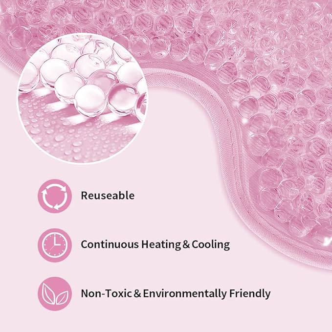 Cooling Eye Mask Gel Eye Mask Reusable Cold Eye Mask for Puffy Eyes, Eye Ice Pack Eye Mask with Soft Plush Backing for Dark Circles, Migraine, Stress Relief