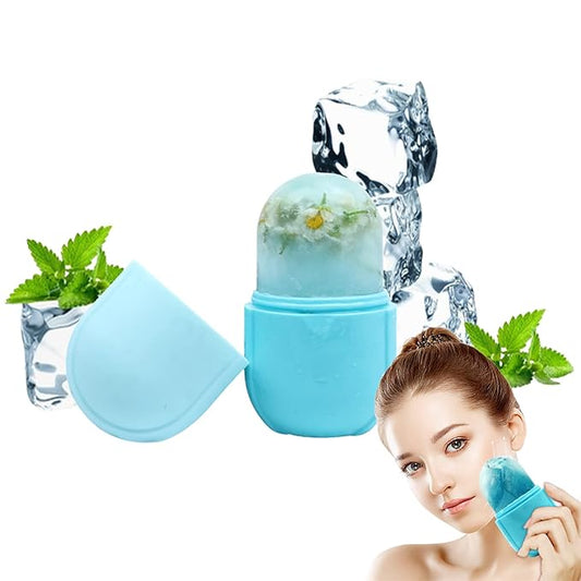 Ice Roller for Face and Eye, Ice face roller,Gua Sha Facial Tools, Facial ice roller, Skin Care Tools,Ice mold for face…(blue-face)