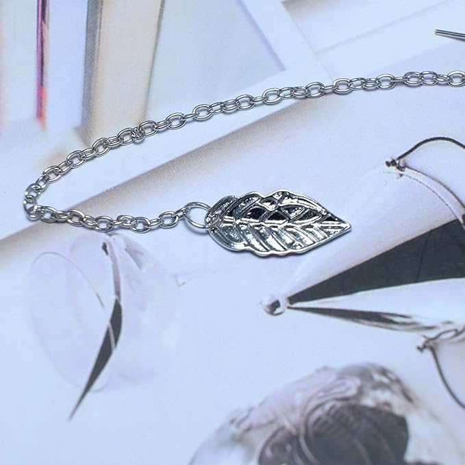 Boho Leaf Cuff Chain Earrings Silver Dangle Chain Earrings Cartilage Helix Earrings Cuff Helix to Lobe Chain Earrings Jewelry for Women and Girls