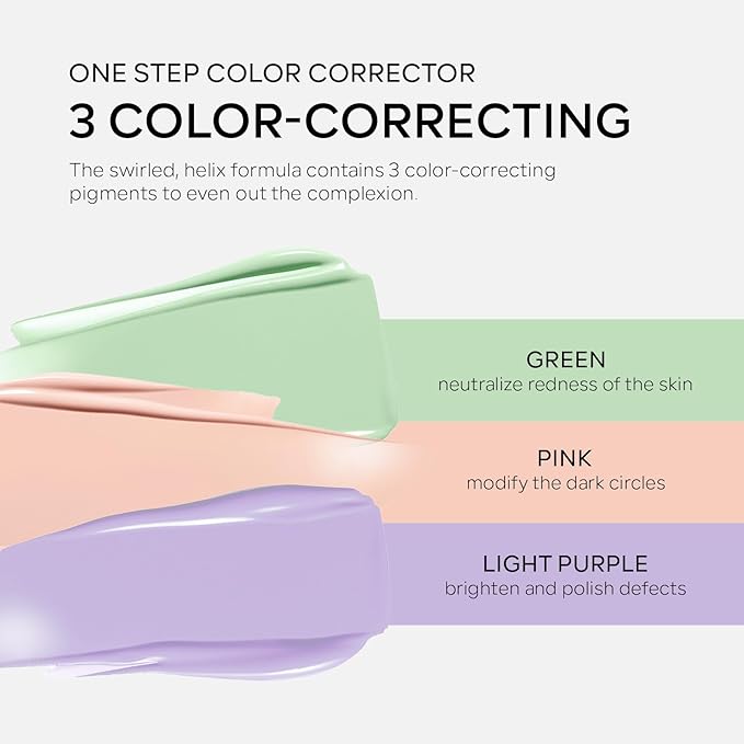 3 in 1 Color Correcting Makeup Primer Facial Serum, SPF 50 PA+++ Sunscreen Isolation Cream, Oil Control Moisturizing Skin Tone Correcting, One Step Color Corrector Face Primer