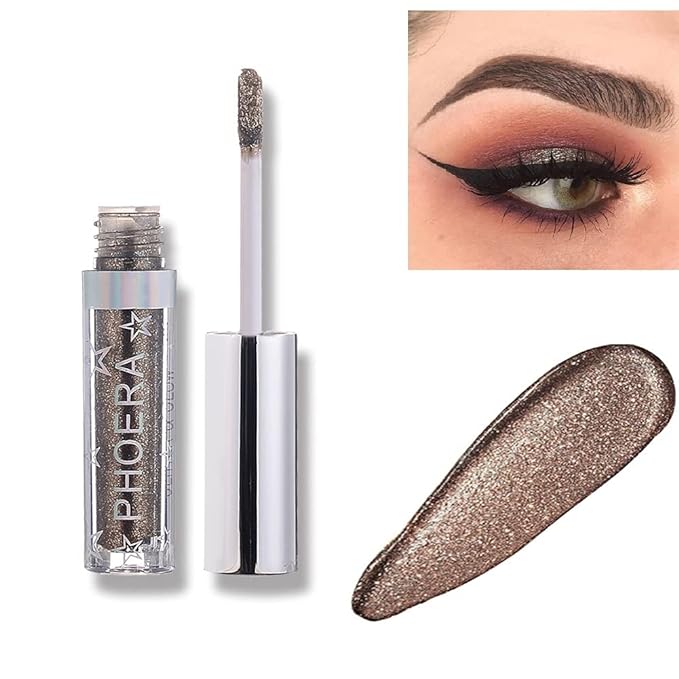 Glitter Eyeshadow, Makeup For Eyes Liquid Shimmer Sparkle Glow Light Colors Pencil Stick Shiny Long Lasting Waterproof Shining Eye Shadow Sets Metallic Pigments Metals Gloss Sparkling Pen Kit (A104)