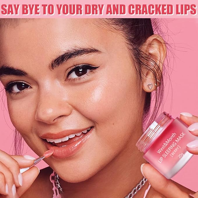 Lip Sleeping Mask,Night Repair Lip Mask,Hydrating & Prevention Dry and Cracked Lip Scrubs Exfoliator,Vitamin E Moisturizing Exfoliating Fade Lip Lines Lip Balm Jelly Lip Mask Lip (1 PCS)