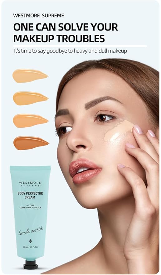 Body Perfector Cream,All-Over Complexion Perfector, Concealer Evens Skin Tone Sweat-Proof Non-fading Makeup, Long-Lasting CC Foundation, Waterproof Transfer-Resistant Skin Tint (LICHT)