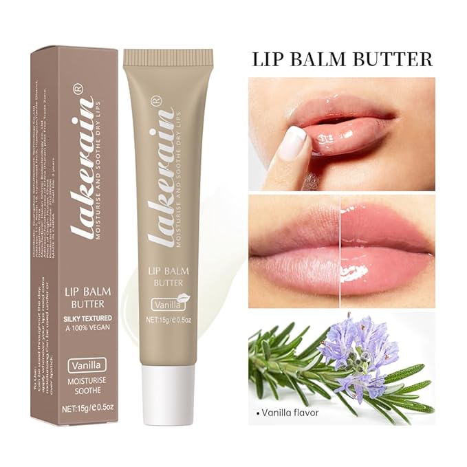 Lip Butter Balm for Dry Cracked Lips,Moisturizing and Hydrating Lip Butter Balm Set,Day and Night Hydrating Lip Mask,Nourishing Lip Care 100% Vegan… (135# Vanilla+Brown Sugar+Cherry)