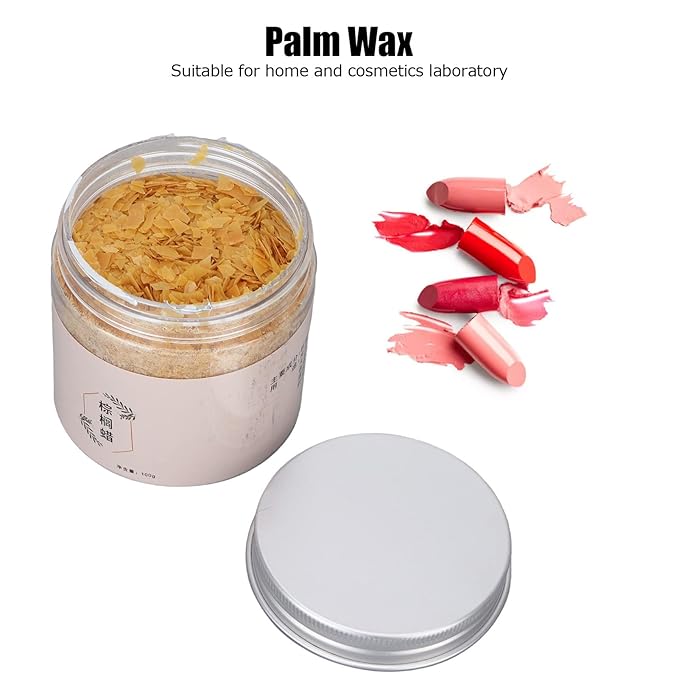 100g Palm Wax Pellets, Carnauba Wax for Lip Balm, Cosmetics DIY Carnauba Wax Material Accessory Lip Balm Making Supplies for Lipstick Lip Balm Making Increase the Melting Point of Lipstick
