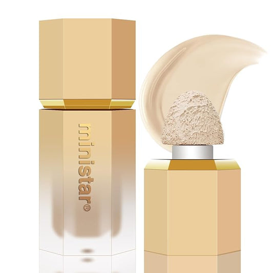 Liquid Concealer Makeup, Full Coverage Concealer, Cream Face Concealer with Cushion Applicator, Highly Pigmented, Natural-Looking, Hydrating, Waterproof Concealer (#04 Ivory)