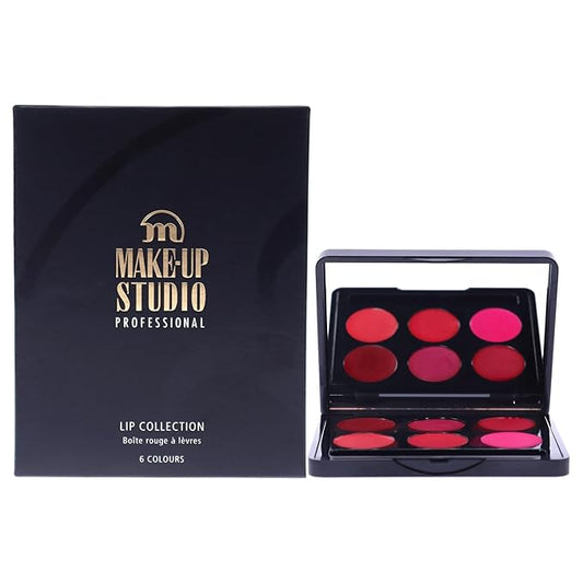 Lipcolourbox 6 Colours - Practical And Professional Lip Color Palette - Soft And Smooth Lips - Long Lasting Color And Shine- Pink - 1 Pc