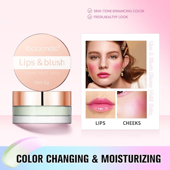 Color Change Blush Clear Liquid Blush Cream Moisturizing Blusher Halo dyeing naturally Blush Rouge Multi-use Makeup Cream For Cheeks Face Lips Waterproof Blush Gel Lip Oil (#2)