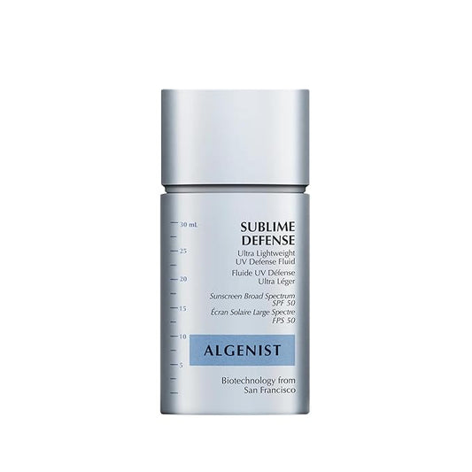 Algenist Sublime Defense Ultra Lightweight UV Defense Fluid SPF50 - Sheer, Oil-Free Face Sunscreen with Vitamin E, Echinacea & Green Tea - Non-Comedogenic & Hypoallergenic Skincare (30ml / 1oz)