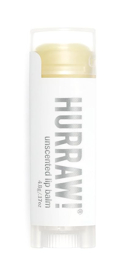 Hurraw! Unscented Lip Balm: Organic, Certified Vegan, Cruelty and Gluten Free. Non-GMO, 100% Natural Ingredients. Bee, Shea, Soy and Palm Free. Made in USA