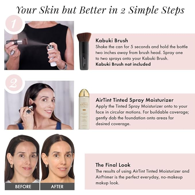 Jerome Alexander MagicMinerals AirTint Tinted Moisturizer AirBrush Spray Light Shade | Tinted Moisturizer Spray with Anti-Aging Ingredients