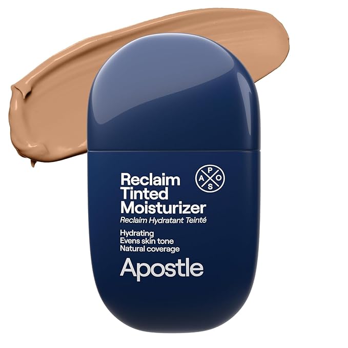 APOSTLE Reclaim Tinted Moisturizer for Men (6 Cornwall) - Niacinamide, Vitamin E, Squalane, Hyaluronic Acid, Tinted Face Moisturizer For Men. Hydrates, Evens Skin Tone, Reduces Fine Lines, 1 Fl. Oz.