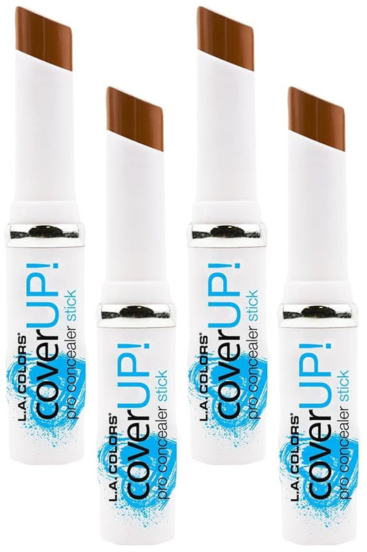 L.A. Colors Cover Up! Concealer Stick, Cafe, 1 Ounce (Pack of 4)