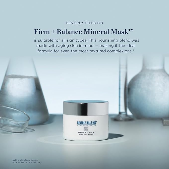Firm + Balance Mineral Mask for Aging Skin- Exfoliating Clay Mask for Evening Complexion- Lift, Firm, Tighten Skin w/Pineapple & Papaya Enzymes, Tripeptides, Kakadu Plum