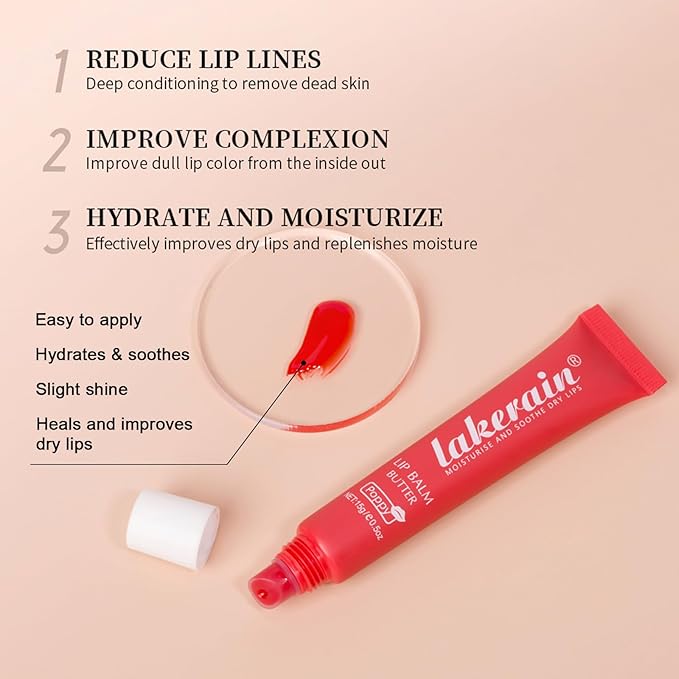 Lip Butter Balm, Day/Night Hydrating Lip Mask, Moisturizing Lip Balm Butter, Ultra-Nourishing Lip Care Moisturizer, Lip Butter Gloss Shine Lip Glow Oil Makeup#4#5#6