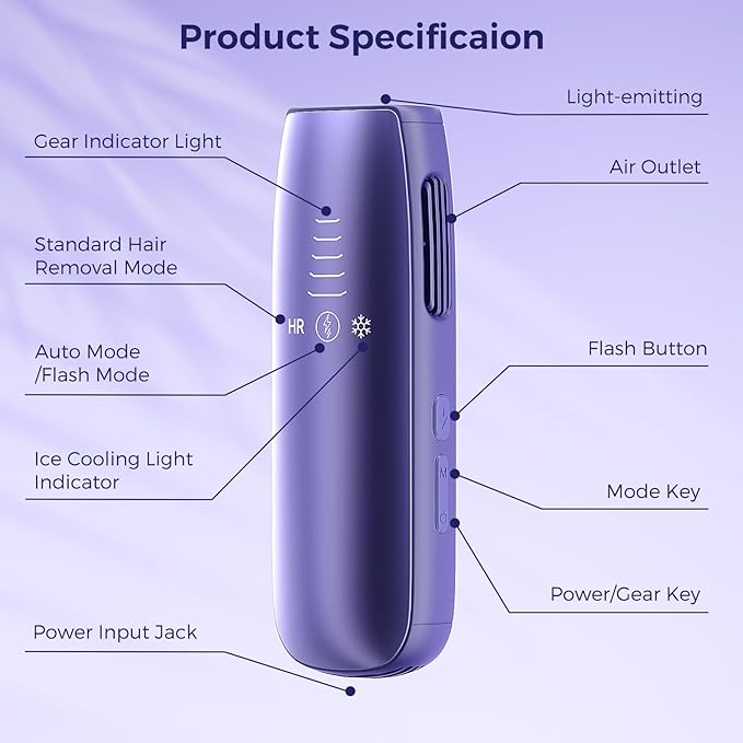 Laser Hair Removal with 5℃ Ice Cooling, Painless IPL Laser Hair Removal Device for Women & Men, 999,999 Flashes, 5 Levels, 2 Modes, Permanent At-Home Hair Removal for Face & Body, with 3 in 1 Set