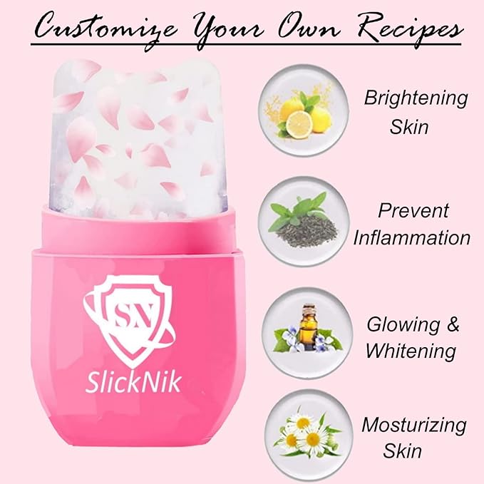 Ice Roller for Face & Eye Puffiness Relief - Enhance Your Natural Glow with Face Ice Roller, Ice Mold for Face with New Leak-Proof Design, Reusable Ice Face Roller-Gift for Women