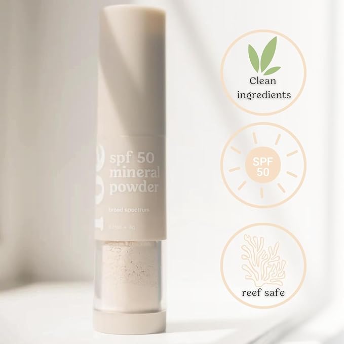 Roe Wellness- Kids SPF 50 Brush On Mineral Sunscreen Powder EWG Certified, Non-Toxic, Reef-Friendly, Easy to Apply for Kids, Babies & Parents (2Pack)