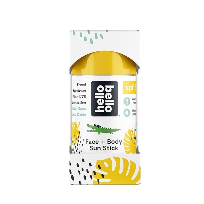 Hello Bello Mineral SPF 50 Face & Body Sunscreen Stick, Water Resistant and Reef Friendly Roll On Sun Protection, 1oz