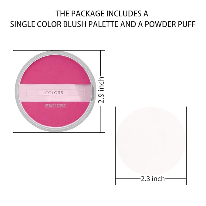 Boobeen Powder Blush Matte Blush, Highly Pigmented Beauty Cream Blush Palette for Create A Natural Cheek Flushed Look, Rich Colors (C-06)