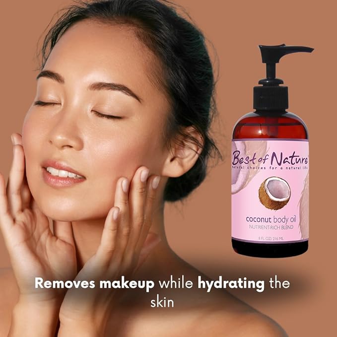 Best of Nature 100% Pure Fractionated Coconut Oil - Liquid MCT Massage & Body Oil, Unscented Moisturizer for Hair, Skin, Face, Aromatherapy Carrier for Essential Oils, 8 oz