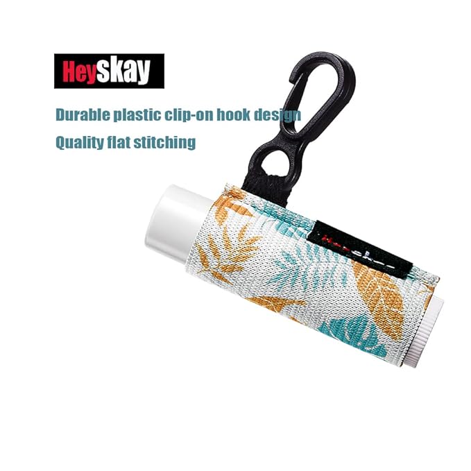 Lip Balm Holder Sleeves Keychain Chapstick Elastic Sleeves(Black/Color strip/Geometrical pattern)