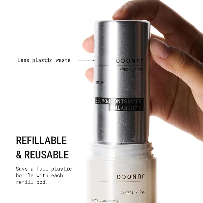 JUNO & Co. JADE Clarifying Cleansing Powder, Refill Pod Only for Effortless Cleanse with Exfoliating and Hydrating