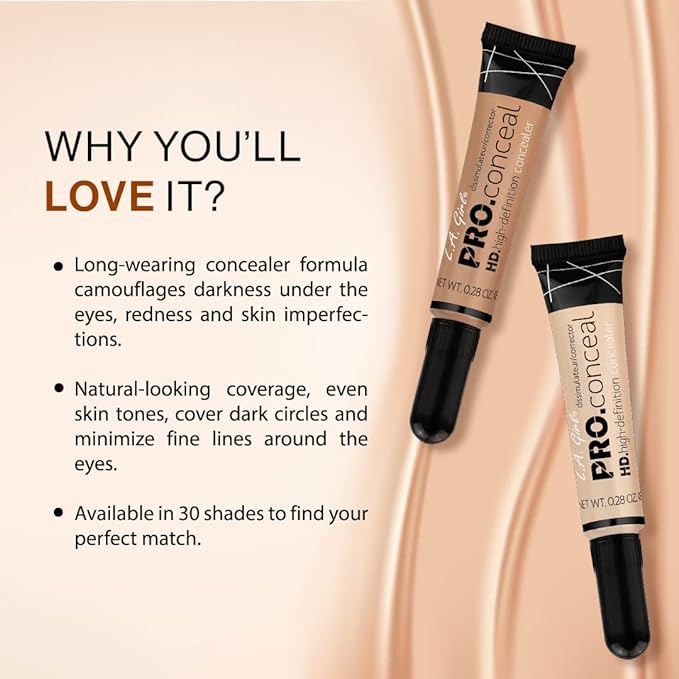 L.A. Girl Pro Concealer, Toffee, 0.28 Oz (LAX-GC984-B)