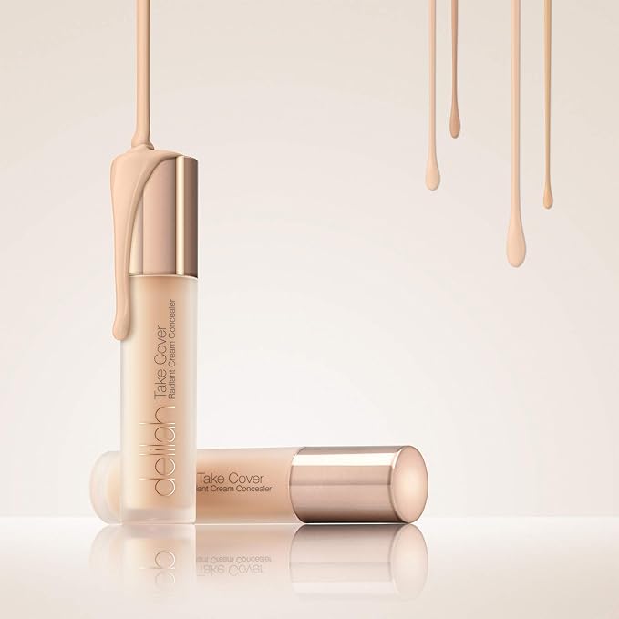 delilah - Take Cover Radiant Cream Concealer - Chashmere - Blendable, Hydrating, Long-Lasting, Light Reflecting, Imperfections Corrector - Enriched with Vitamin E - Medium to Full Coverage - 0.12 Oz
