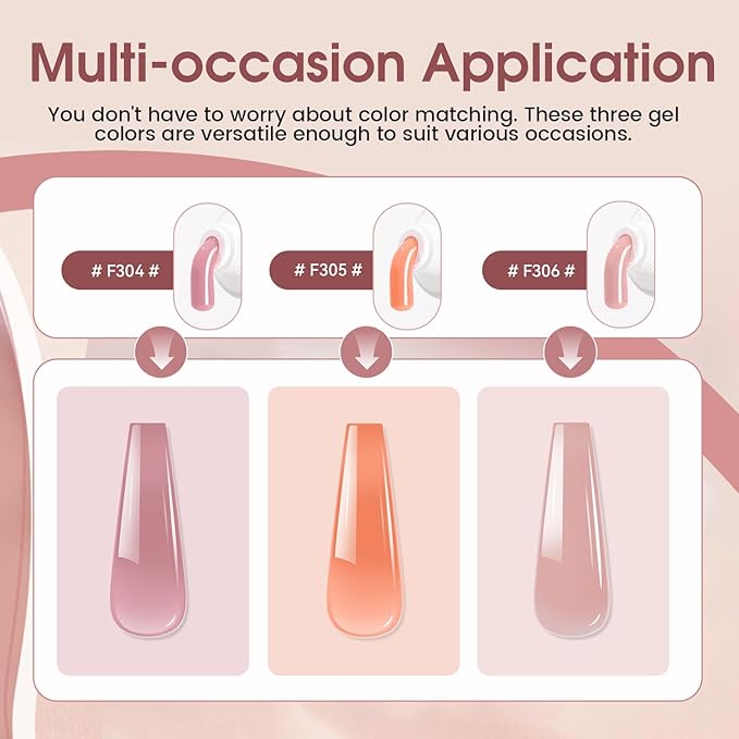 JEWHITENY Poly Extension Gel Nail Set Clear Pink Poly Nail Gel With Slip Solution Base Coat Top Coat French Manicure Need U V Lamp Curing for Finger Art and Home DIY
