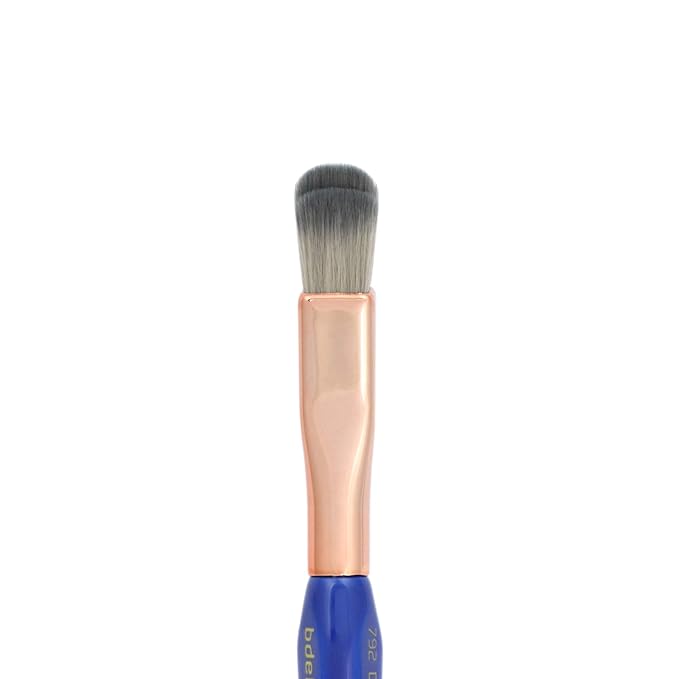 Bdellium Tools Professional Makeup Brush - Golden Triangle 792 Eye Double Dome Blender - With All Vegan and Soft Synthetic Fibers, For Effortless Application and Blending (Blue, 1pc)