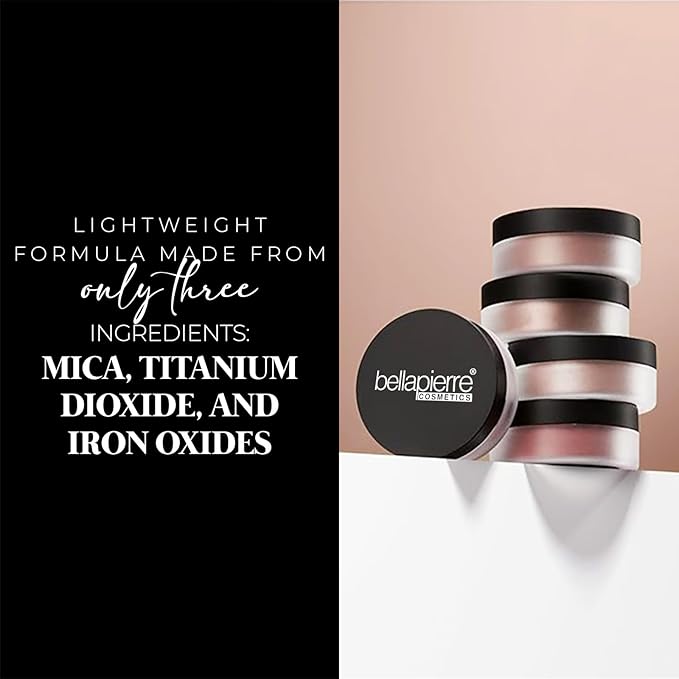 Bellapierre Mineral Blush – Loose Powder Blush, Lightweight Cheek Color, Warm Dewy Finish, Talc-Free, Hypoallergenic & Non-Toxic – 0.3 oz – Amaretto