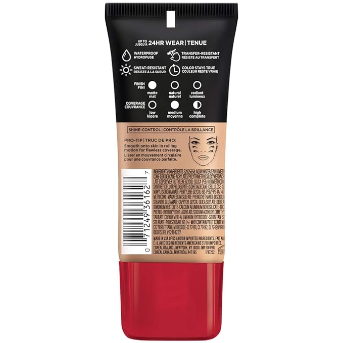 L'Oreal Paris Cosmetics Makeup Infallible Pro-Matte Liquid Longwear Foundation, Ivory Beige, 1 fl oz