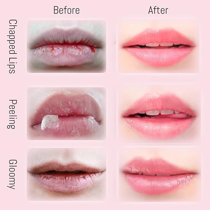 2PCS Lip Balm Honey Pot, Honey Pot Lip Balm for Dry Cracked Lips, Strawberry Lip Balm Scrubs Exfoliator & Moisturizer, Hydrating Lip Balm Honey Pot with Wand, Lip Sleeping Mask (B)